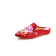 Summer Cotton Slippers Chinese Ancient Style Beijing Traditional Embroidered Shoes Chinese Style Han