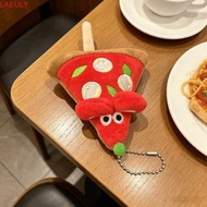 LAEULY 6pcs Pizza Mouse Keychain, Fashion Cartoon Friendship Pizza Pendant, Mushroom Plush Keychain 