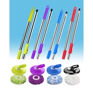 <Msia Stock>Easy Spin Mop Extend Stainless Steel Pole Accessory Refill Replacement Batang Mop Lantai