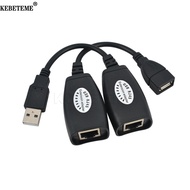 KEBETEME USB 2.0ชายกับหญิง Cat6 Cat5 Cat5e 6 Rj45 LAN Ethernet เครือข่าย Extender ต่อขยายอะแดปเตอร์แปลงสาย