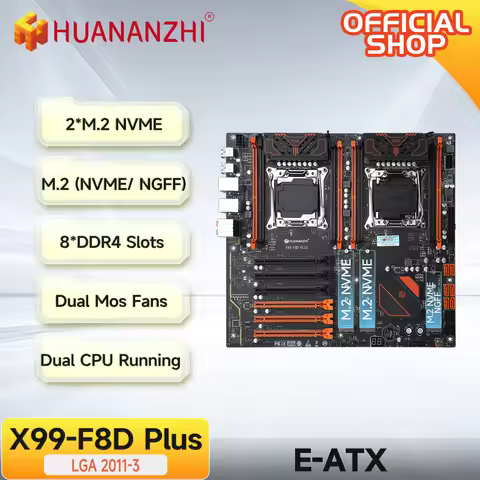 HUANANZHI X99 F8D PLUS LGA 2011-3 XEON X99 Motherboard support Intel Dual CPU E5 2640 2666 2670 2696