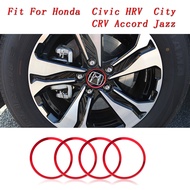 4pcs Car Styling Wheel Hub Decorative Circle / Car Wheel Sticker For Honda City Civic HRV CRV BRV Accord Jazz Accessories