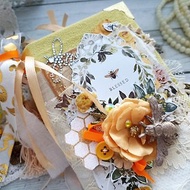 Honeybee junk journal handmade Queen bee dairy Botanical notebook