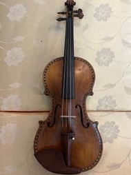 順風提琴@二手歐洲天然虎紋特殊鑲線4/4小提琴。