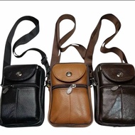 SARUNG hp Wallet Leather Waist Bag 2HP Vertical Zipper Size 6.5 Inch (16.5x10 Cm)