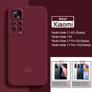 Official Original Liquid Silicone Soft Case Xiaomi Redmi Note 11 Pro Plus 5G 4G Global 11T 11S Pro+ 10C 10 Power Casing Shockproof Phone Cover