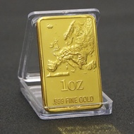 คอลเลกชันของขวัญเหรียญที่ระลึกทองคำแท่งอุปกรณ์ตกแต่งบ้านโฮมเดโคแผนที่ยุโรปทองชั้นดี