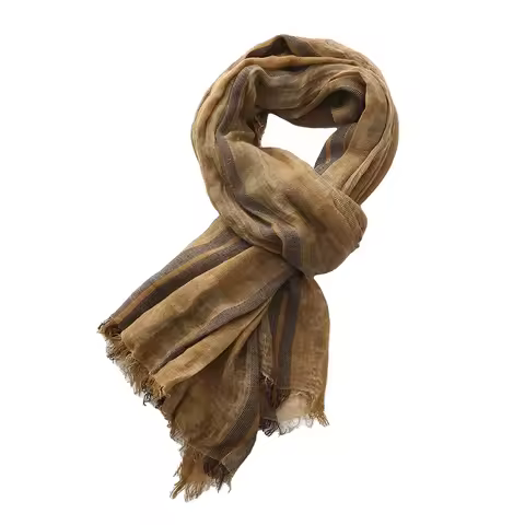 Autumn Winter Men Scarf Cotton Linen Striped Scarves Warm Neckerchief Pashmina Casual Male Accessori
