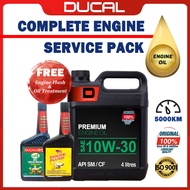 DUCAL ULTRA Engine Oil 10W30 API SM/CF 4 Litres ( FREE Oil Treatment &amp; engine flush) 10W30 4L MINYAK HITAM  PROTON PERODUA TOYOTA HONDA MERCEDES  BMW  AUDI VOLKSWAGEN