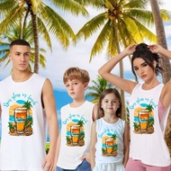 1PC White Cotton Muscle Sando w/ Summer Prints for Infant Kids Girl Boy 6mos-12Yrs Old & Adult Shirt