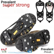 PREVALENT 1 Pair Shoes Crampons, Universal Spike Ice Gripper Spike, 5/8 Teeth Anti-Slip Spike Grips 