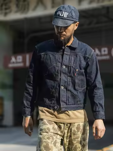 Bronson 44806XX Type 1 Denim Jacket WWII Model S506XX Men's Jean Jacket Selvedge