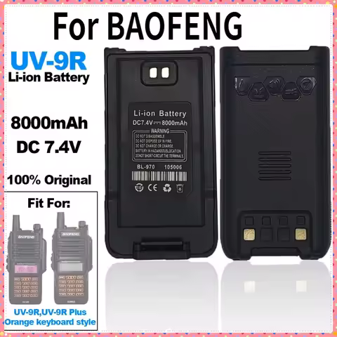 For BAOFENG Walkie Talkie UV-9R Battery 8000mAh DC7.4V Li-ion Battery Only Fit for UV9R UV9Rplus 9RP