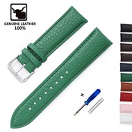 ETXGenuine Leather Strap Calfskin Men Women Watch Band Watch Accessories Bracelet 12mm 14mm 16mm 18mm 20mm 22mm Green Blue Red