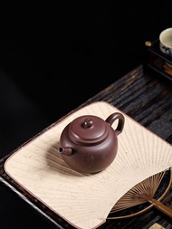 Handmade Yixing Tím / Tím Violet / Tím Hoa Cà Ấm Trà Đất Sét Dạ Hội Nhân Vật Chạm Khắc Lỗ Quặng Ban