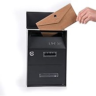 Wall Mounted Mailbox Galvanized Post Box Classic Simple Drop Box Vertical Outdoor Letter Box Safety 