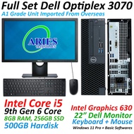 Refurbished Dell Optiplex 3070 SFF Intel Core i5 9th Gen 6 Cores CPU, 8GB RAM, 256GB SSD Win 11 Pro