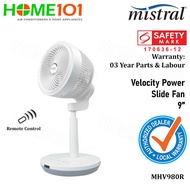 Mistral High Velocity Power Slide Fan with Remote Control 9 inch MHV980R