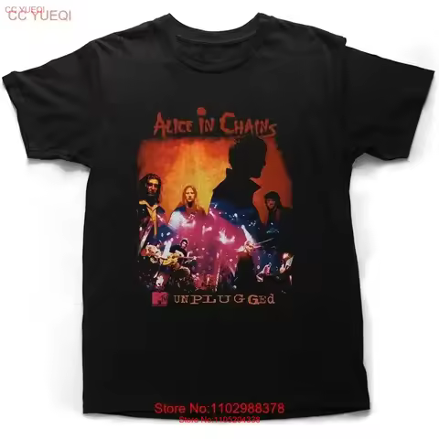 ALICE IN CHAINS T Shirt MTV Unplugged Black S 5XL vintage Washed Casual Top For Everyday Wear Slight