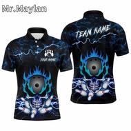 3D Personalized Bowling Man Polo Shirt Women Street Team Bowling Jerseys Bowling Pin Shirt Summer Un
