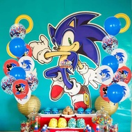 Cartoon Balloon Sonic Blue Pink Dog Cake Topper Supplies Decoration Birthday