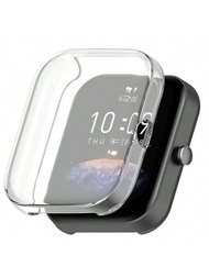 1入組/2入組性別通用tpu全覆蓋智能手錶屏幕保護殼,僅限屏幕保護殼,適用於amazfit Bip 3/bip3pro