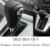 (เส้นสีดำ) สำหรับ Honda CRV CR-V 2012-2014ที่แฮนด์เมดชุดเกียร์หนังเปลี่ยนเกียร์ปลอกหุ้มคันเบ็ด