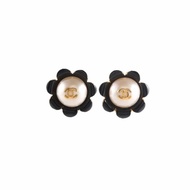 CHANEL 合金中古花朵珍珠耳環耳環
