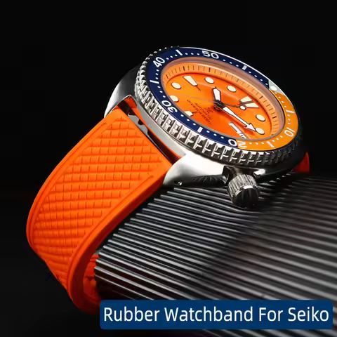 Rubber Watchband For Seiko IWC Rolex Waffle Strap Bracelets Fashion Universal Mens Diver Silicone Sp