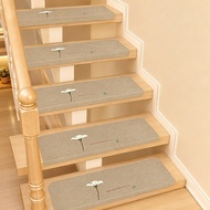 Solid Wood Stair Step Mat Anti-Slip Mat Household Stair Carpet Glue-Free Self-Adhesive Foot Mat Flo