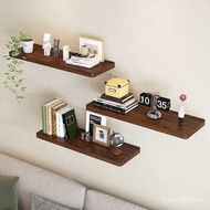 Solid Wood Wall Shelf Living Room Decorative Shelf Wall-Mounted Bookshelf TV Wall-Mounted Fixed One-Word Partition