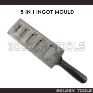 5 in 1 Ingot Mould Pure Bar Metal Melting Crafting Tools Jewellery Casting Tools