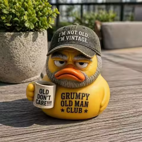 Grumpy Old Man Club DuckGrumpy Old Man Club Duck Statue Decoration