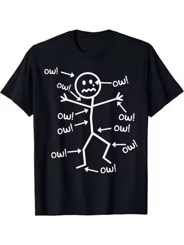 2026New Ow Ow Ow T-Shirt Funny Chronic Pain Awareness Graphic Printed Women Short Sleeve Round Neck 