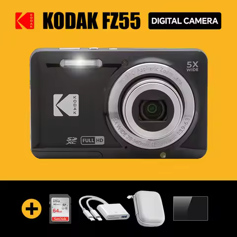 Original KODAK PIXPRO FZ55 Digital Camera 16MP 5X Zoom 1080P Vlogging Compact Point & Shoot with 32G