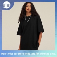 American oversized shirt Pure Cotton baju t shirt lelaki Heavyweight 400gsm Solid Color Dropped Shou