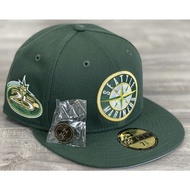 NEW ERA 59FIFTY SEATTLE MARINERS 25TH DARK GREEN FITTED CAP