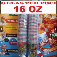 tjr- gelas teh poci 16oz SLOP isi 50 cup es teh poci 16 oz BESAR