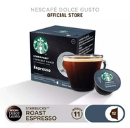 Starbucks Espresso Roast Capsule Coffee Dolce Gusto Machine เอสเพรสโซ่ (12 ชิ้น)แคปซูลเครื่องชงกาแฟ กาแฟ แคปซูลกาแฟ  กาแฟเอส กาแฟแคปซูล