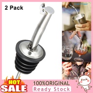 [TIRI]  2Pcs Stainless Whisky Liquor Wine Pourer Stopper Bottle Dispenser with Cap