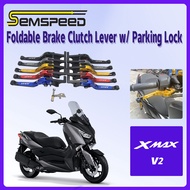 【SEMSPEED】 For Yamaha XMAX 250 XMAX300 v2 2023-2024 Motorcycle CNC Foldable Extendable Brake Clutch Lever w/ Parking Lock