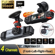 1080P NEW Car DVR 360° Car Camera 4Channel Dash Cam for Cars Front Left right Rear View Camera Night