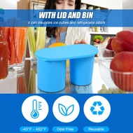 Ice-Cube Tray Compatible with Cup - Silicone Cylinder Ice Mold with Lid and Bin for Freezer Ice Drin
