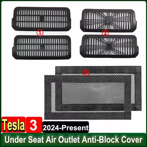 For Tesla New Model 3 Highland 2024 Under Seat Rear Air Vent Protective Cover M3H Anti-blocking Back