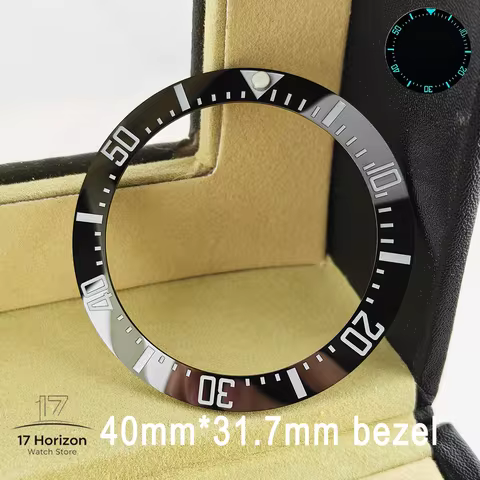40mm * 31.7mm Ceramic Watch Tilt Bezel Insert Fit 42mm to 44mm Diving GMT Yacht Sea Dweller Watch Ca