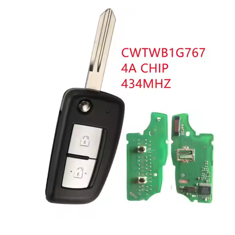 2Buttons 433MHz 4A Chip Flip Remote Key For Nissan Qashqai J11 Pulsar C13 Juke F15 X-Trail T32 Micra