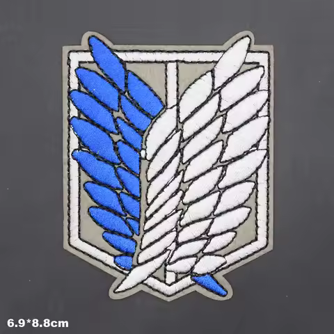 Cartoon Iron on Anime Attack Wings Of Freedom On Embroidered Titan Clothes Patch For Clothing Girls