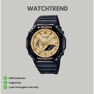 G-shock analog-digital black-gold dial sports watch (GA-2100GB-1A)