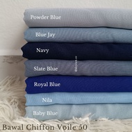 Tudung Bawal Chiffon Voile Bidang 50 Premium