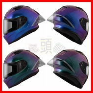 Free Card Available Golden Head Cap [ZEUS 826 ZS-826 Chameleon] Ducktail Double D Buckle Full Cover 